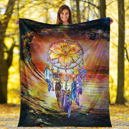 Hawaii Premium Blanket Hibiscus Dreamcatcher Wales Night-Myprintsy
