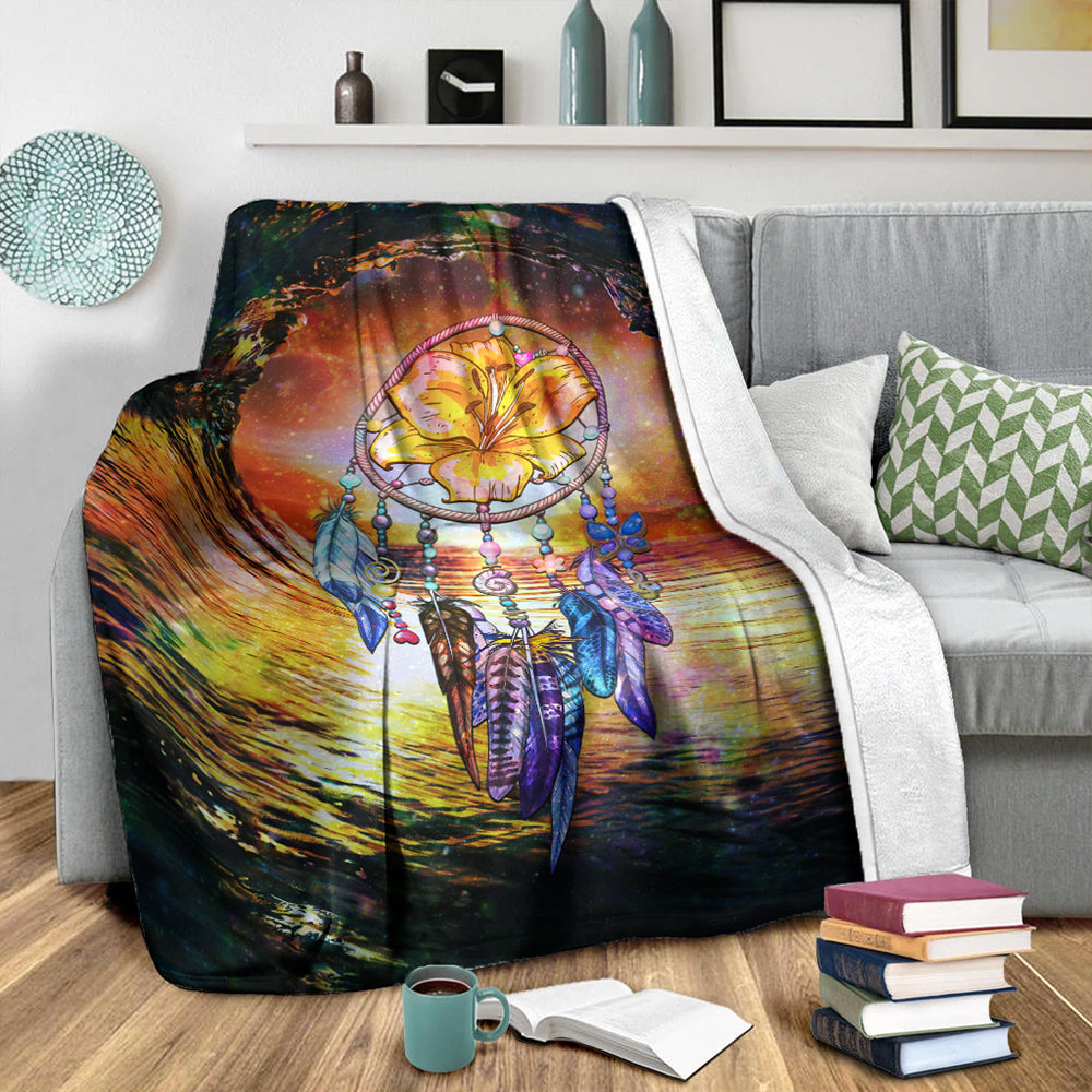 Hawaii Premium Blanket Hibiscus Dreamcatcher Wales Night-Myprintsy