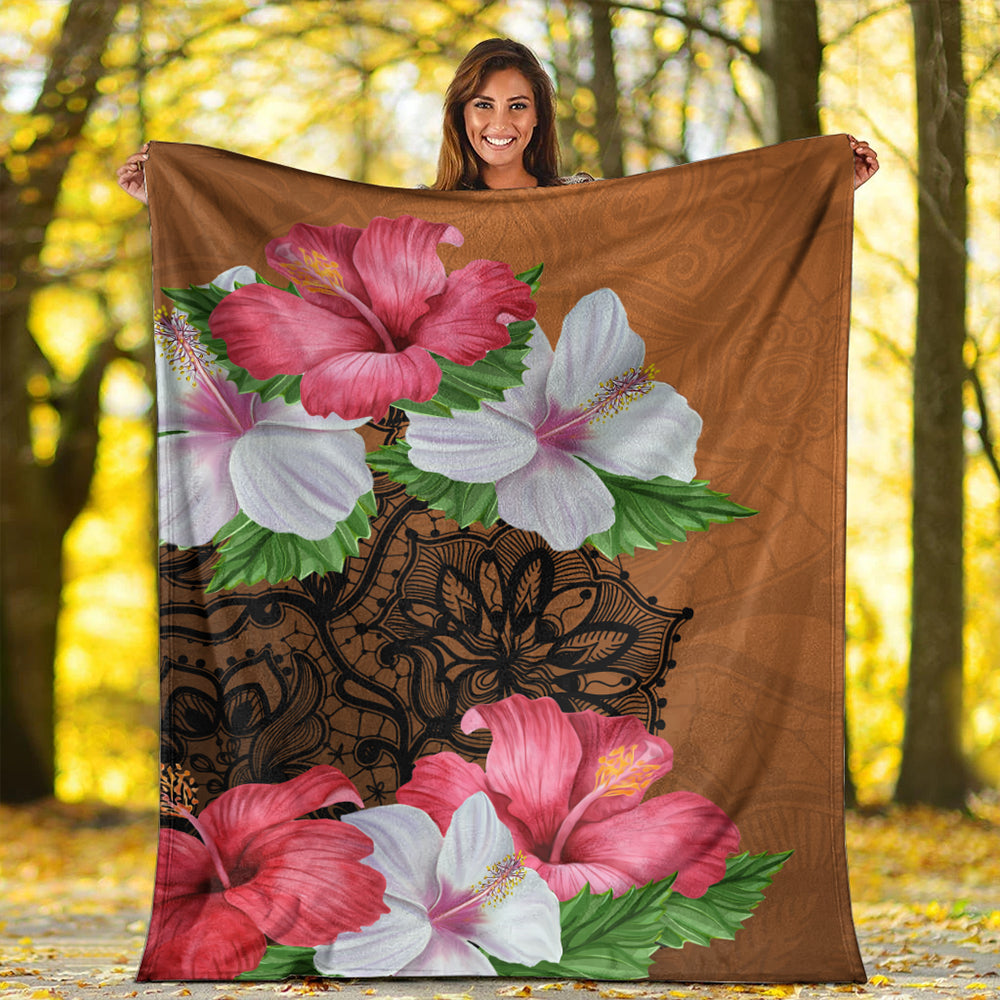 Hawaii Premium Blanket Hibiscus Flower Polynesia-Myprintsy
