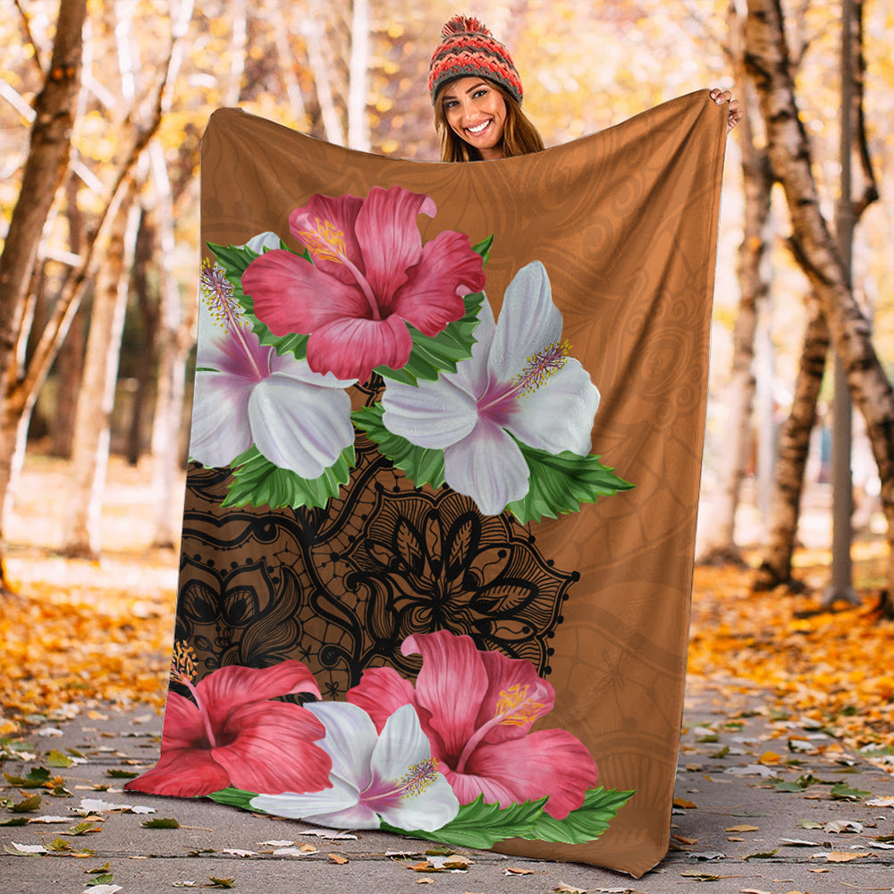 Hawaii Premium Blanket Hibiscus Flower Polynesia-Myprintsy