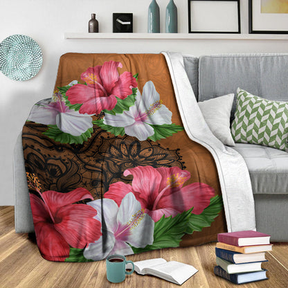 Hawaii Premium Blanket Hibiscus Flower Polynesia-Myprintsy