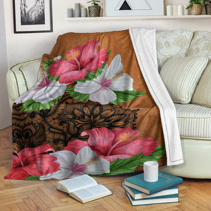 Hawaii Premium Blanket Hibiscus Flower Polynesia-Myprintsy