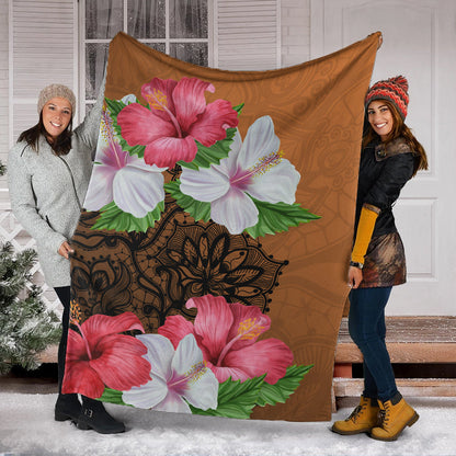 Hawaii Premium Blanket Hibiscus Flower Polynesia-Myprintsy