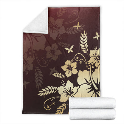 Hawaii Premium Blanket Hibiscus Golden Royal-Myprintsy