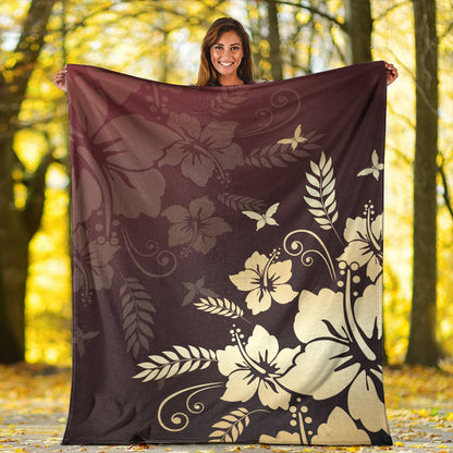Hawaii Premium Blanket Hibiscus Golden Royal-Myprintsy