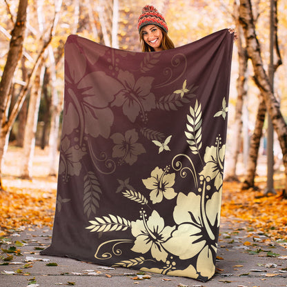 Hawaii Premium Blanket Hibiscus Golden Royal-Myprintsy