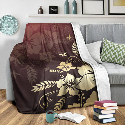 Hawaii Premium Blanket Hibiscus Golden Royal-Myprintsy