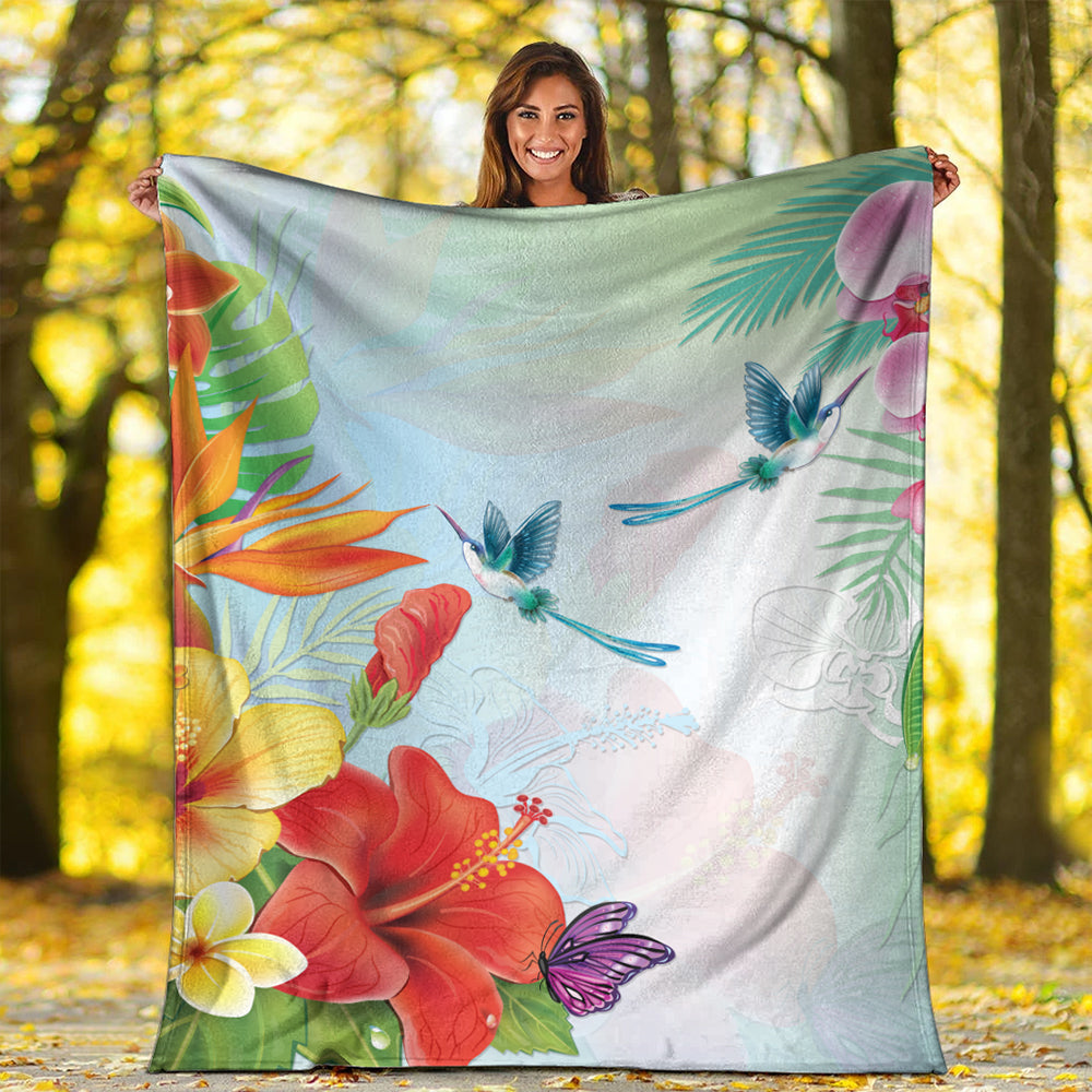Hawaii Premium Blanket Hibiscus In Jung-Myprintsy