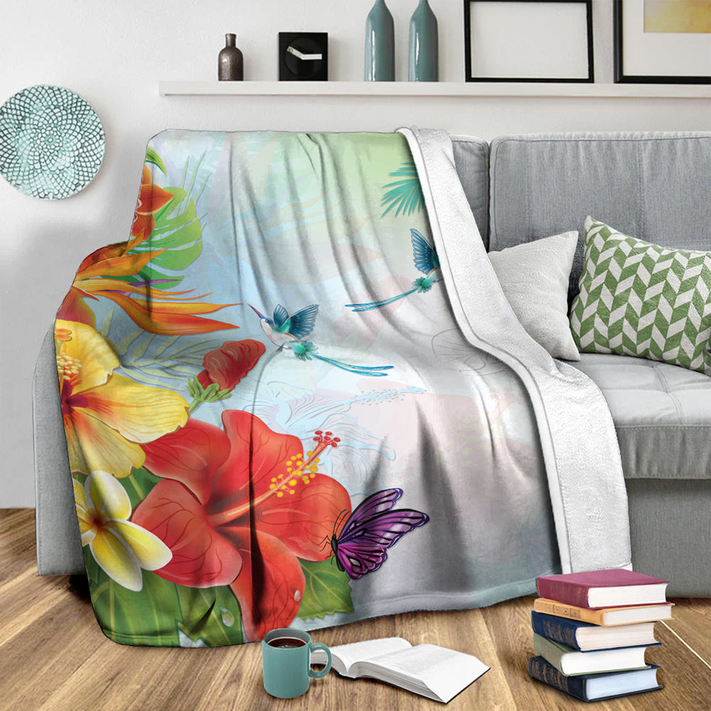 Hawaii Premium Blanket Hibiscus In Jung-Myprintsy