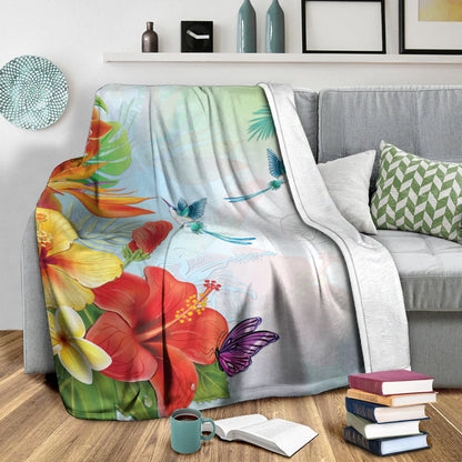 Hawaii Premium Blanket Hibiscus In Jung-Myprintsy