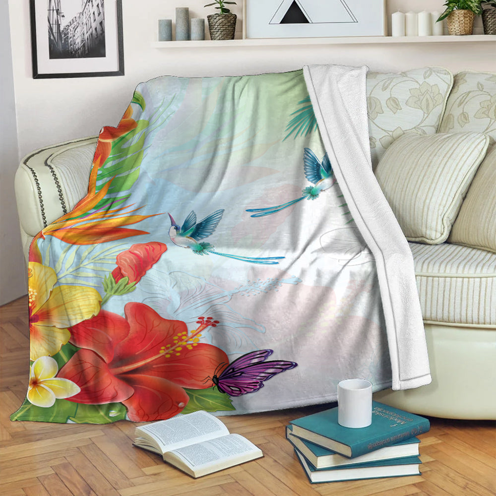 Hawaii Premium Blanket Hibiscus In Jung-Myprintsy