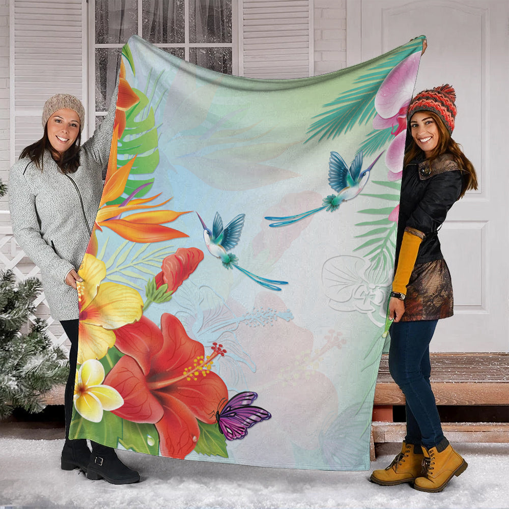 Hawaii Premium Blanket Hibiscus In Jung-Myprintsy