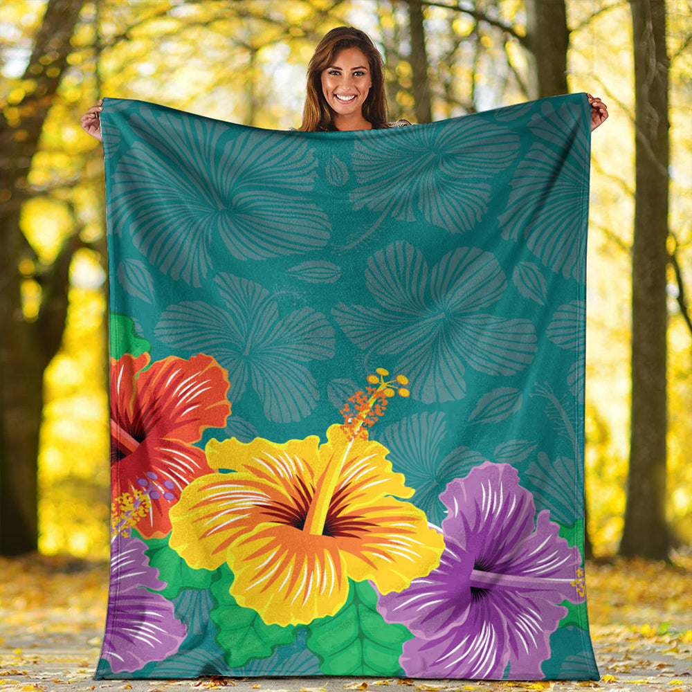 Hawaii Premium Blanket Hibiscus More Color-Myprintsy