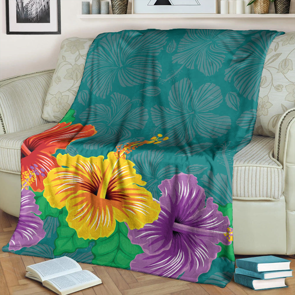 Hawaii Premium Blanket Hibiscus More Color-Myprintsy