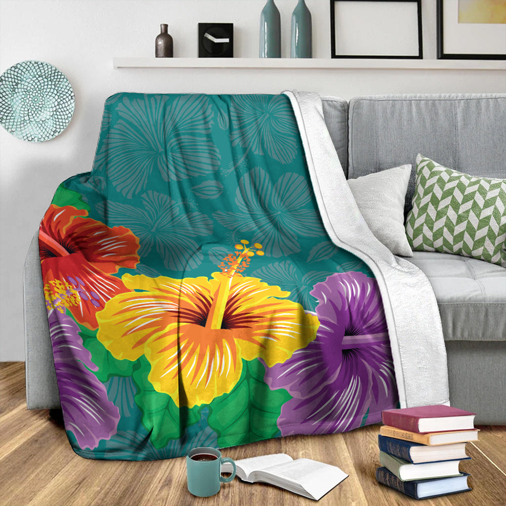 Hawaii Premium Blanket Hibiscus More Color-Myprintsy