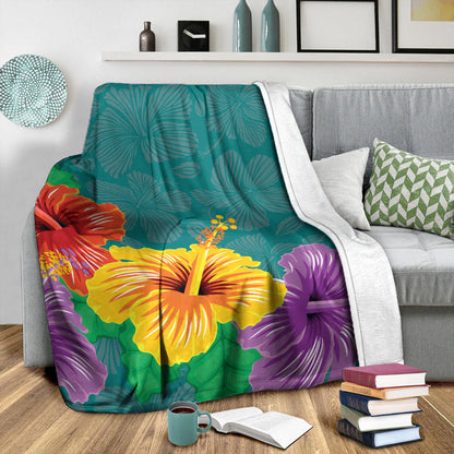 Hawaii Premium Blanket Hibiscus More Color-Myprintsy