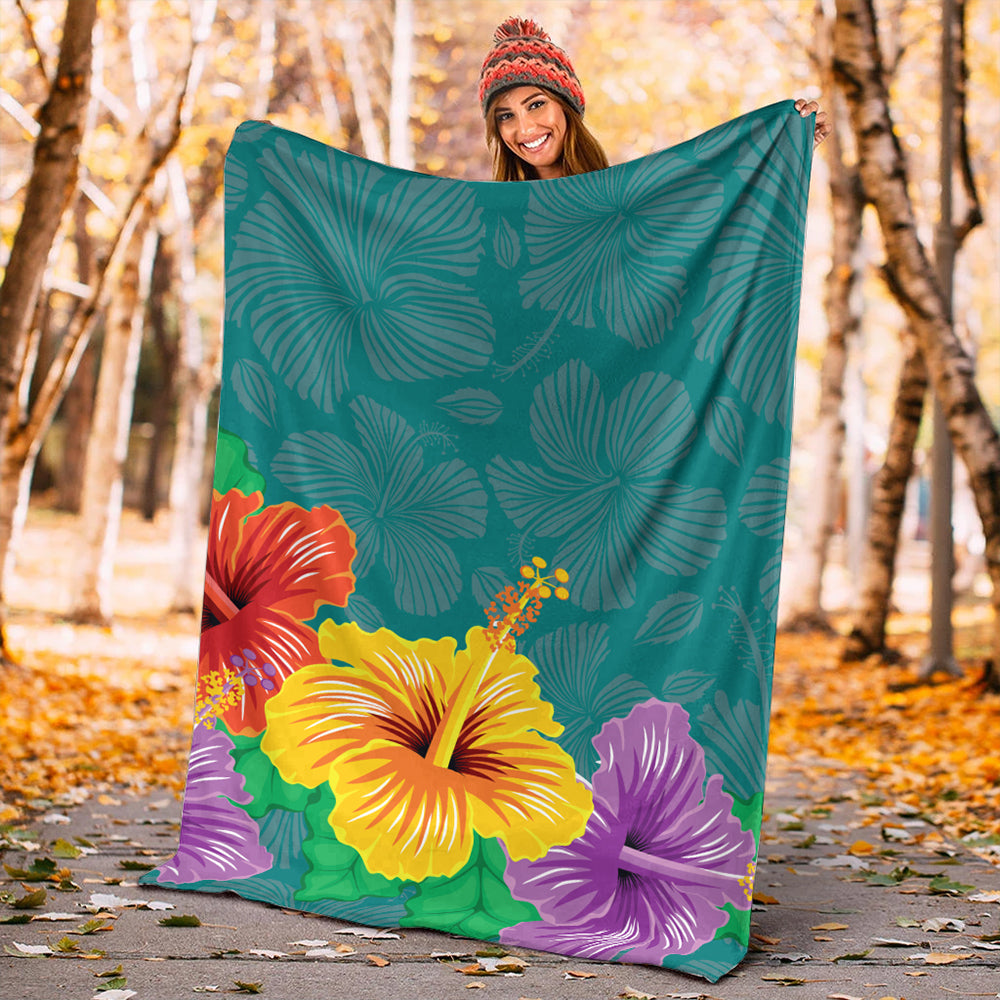 Hawaii Premium Blanket Hibiscus More Color-Myprintsy