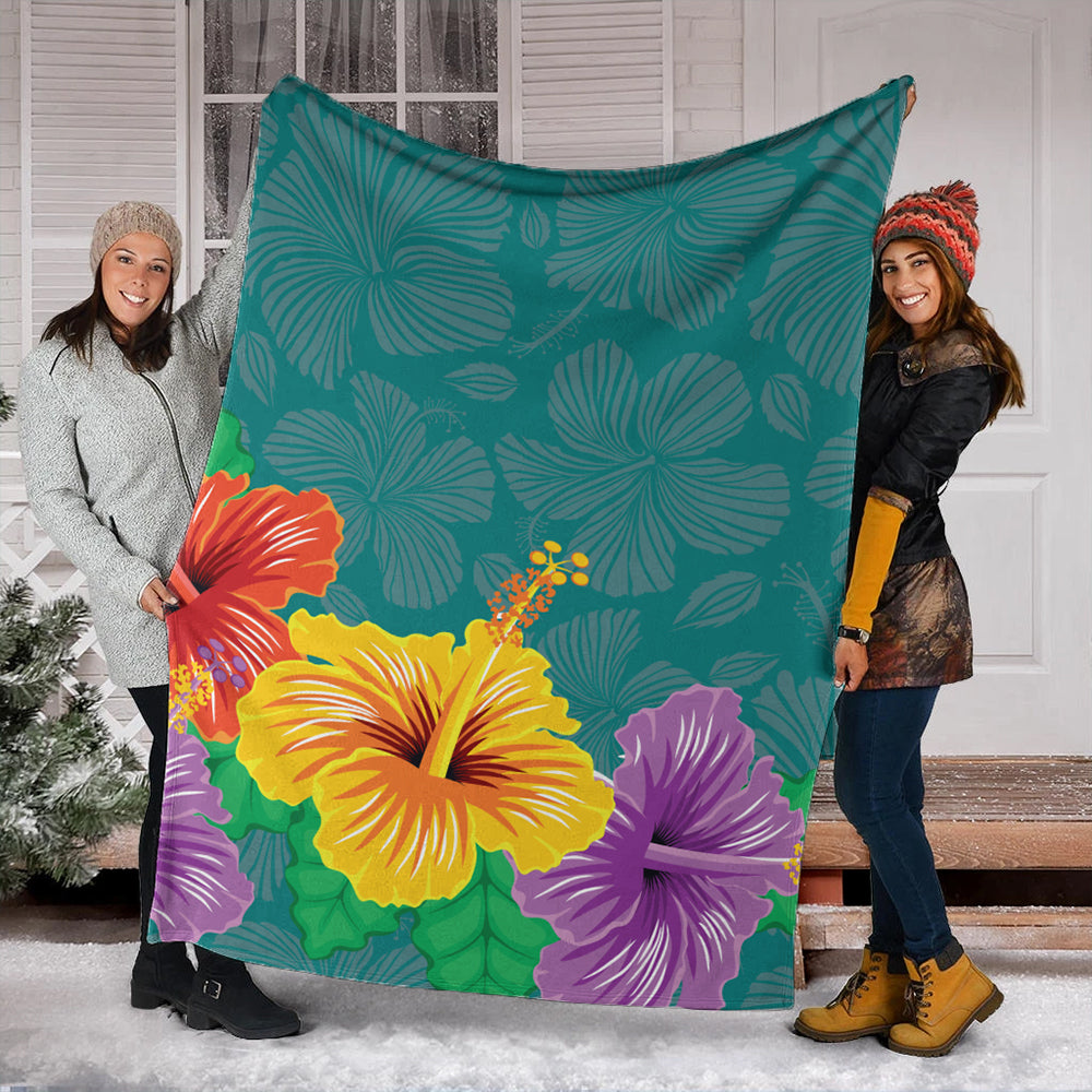 Hawaii Premium Blanket Hibiscus More Color-Myprintsy