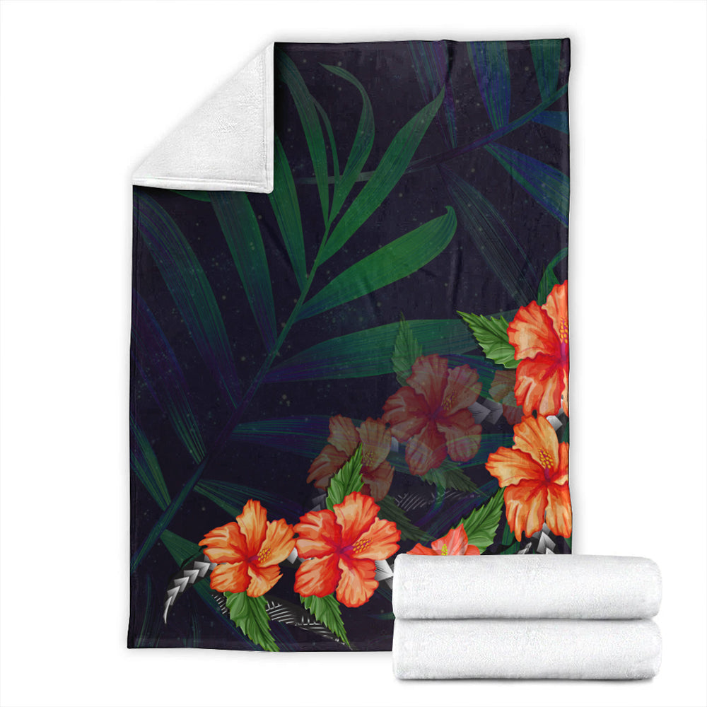 Hawaii Premium Blanket Hibiscus Palm Background-Myprintsy