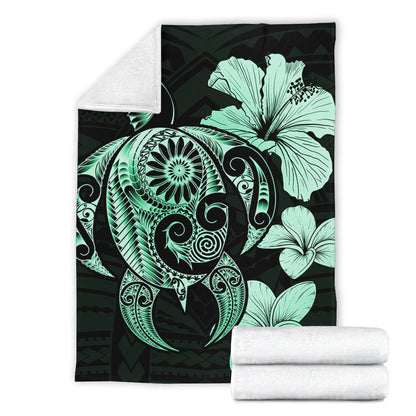 Hawaii Premium Blanket Hibiscus Plumeria Mix Polynesian Turtle-Myprintsy