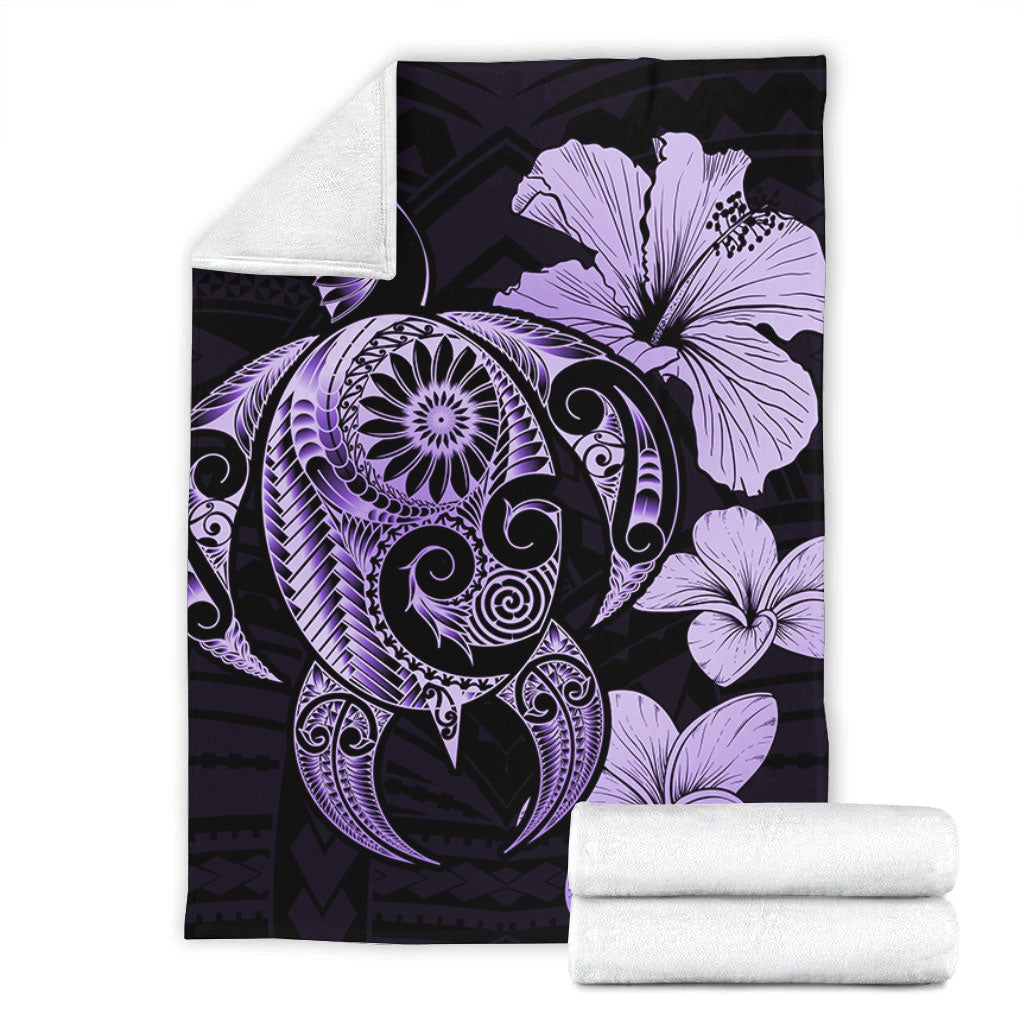 Hawaii Premium Blanket Hibiscus Plumeria Mix Polynesian Turtle-Myprintsy