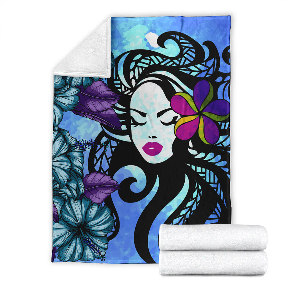 Hawaii Premium Blanket Hibiscus Polynesian Hula Girl-Myprintsy