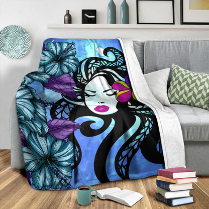 Hawaii Premium Blanket Hibiscus Polynesian Hula Girl-Myprintsy