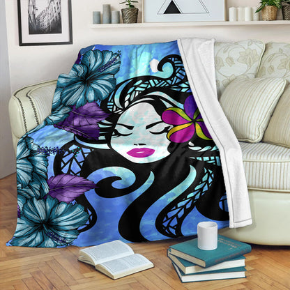 Hawaii Premium Blanket Hibiscus Polynesian Hula Girl-Myprintsy