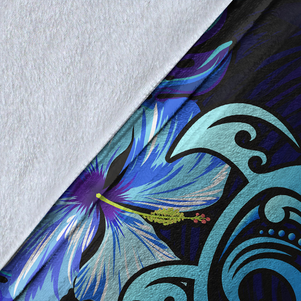 Hawaii Premium Blanket Hibiscus Tropical Deep Ocean Turtle Sea-Myprintsy