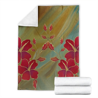Hawaii Premium Blanket Hibiscus Water Color-Myprintsy