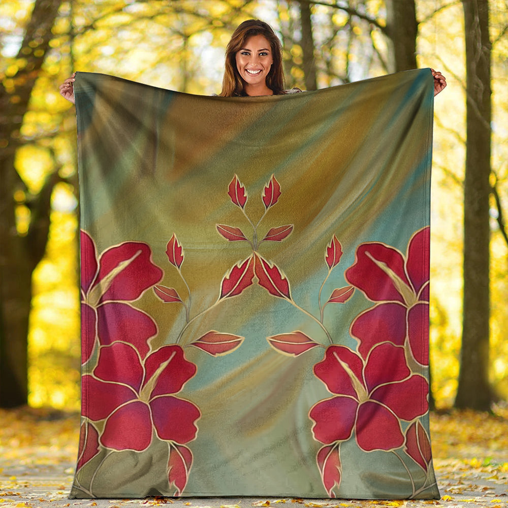 Hawaii Premium Blanket Hibiscus Water Color-Myprintsy