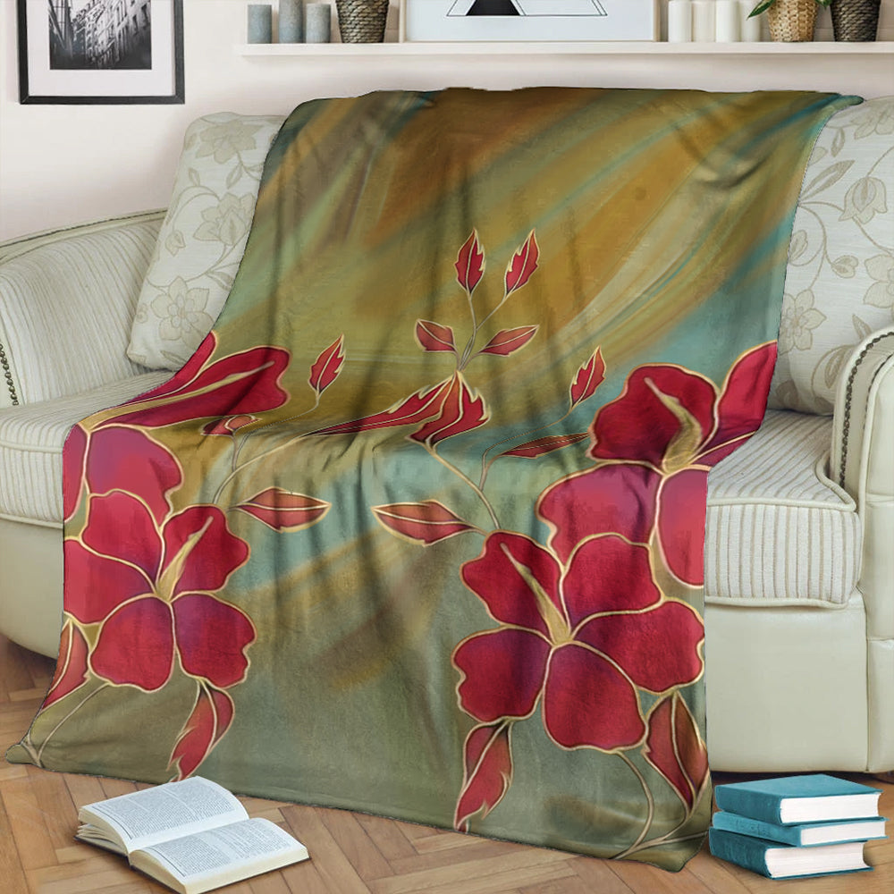 Hawaii Premium Blanket Hibiscus Water Color-Myprintsy
