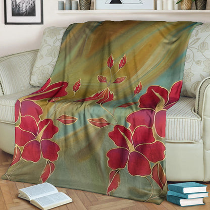 Hawaii Premium Blanket Hibiscus Water Color-Myprintsy