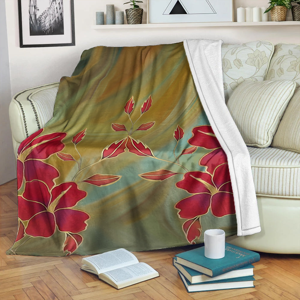 Hawaii Premium Blanket Hibiscus Water Color-Myprintsy