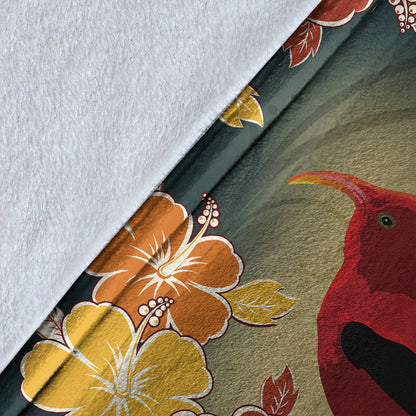 Hawaii Premium Blanket Honeycreeper Hibiscus-Myprintsy