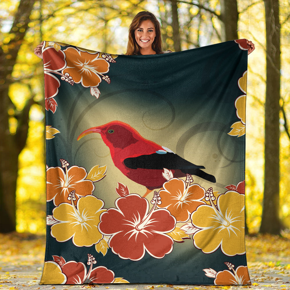 Hawaii Premium Blanket Honeycreeper Hibiscus-Myprintsy