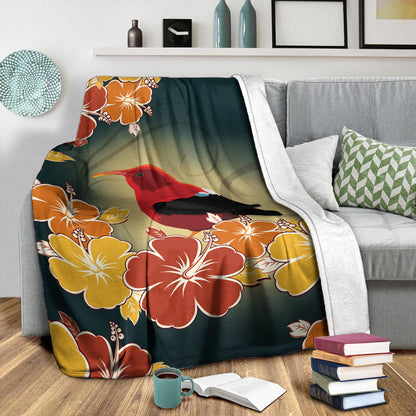 Hawaii Premium Blanket Honeycreeper Hibiscus-Myprintsy