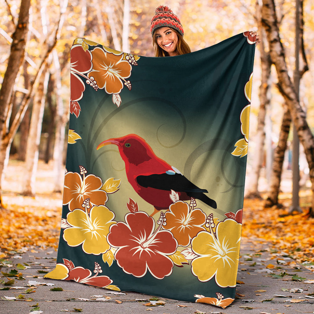 Hawaii Premium Blanket Honeycreeper Hibiscus-Myprintsy