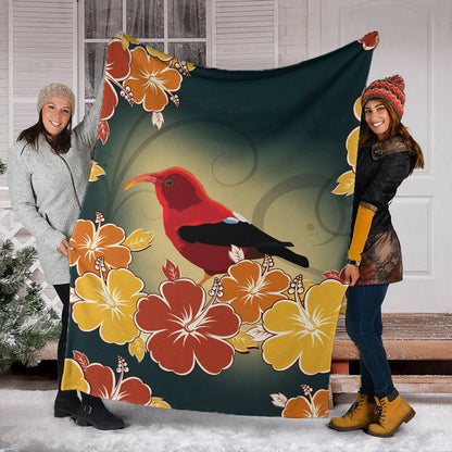 Hawaii Premium Blanket Honeycreeper Hibiscus-Myprintsy