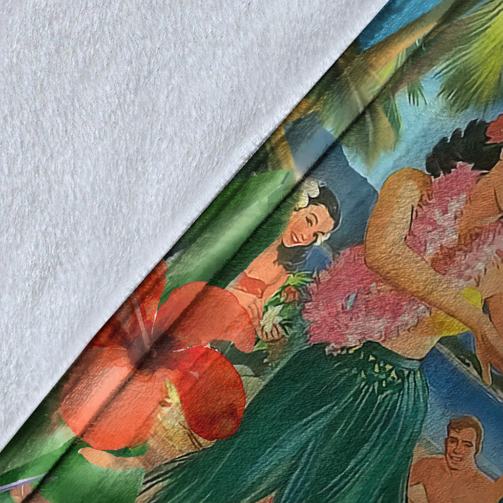 Hawaii Premium Blanket Hula Dance On Beach-Myprintsy