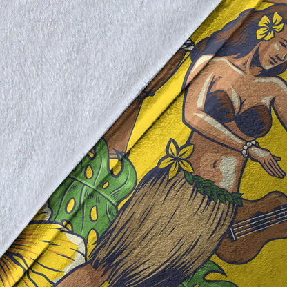 Hawaii Premium Blanket Hula Girl Dance Tradition-Myprintsy