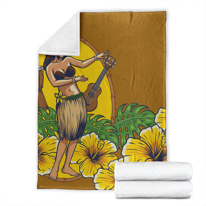 Hawaii Premium Blanket Hula Girl Dance Tradition-Myprintsy