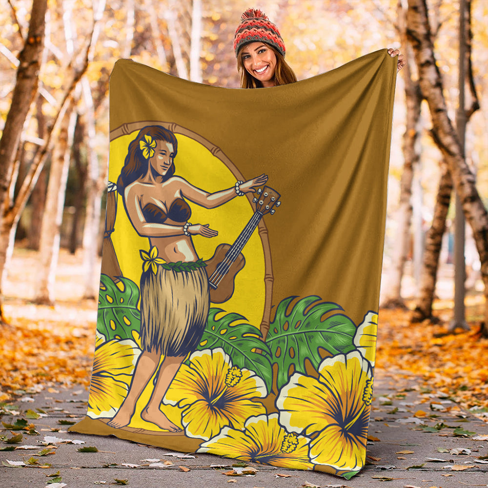 Hawaii Premium Blanket Hula Girl Dance Tradition-Myprintsy