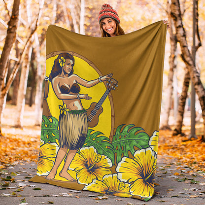 Hawaii Premium Blanket Hula Girl Dance Tradition-Myprintsy