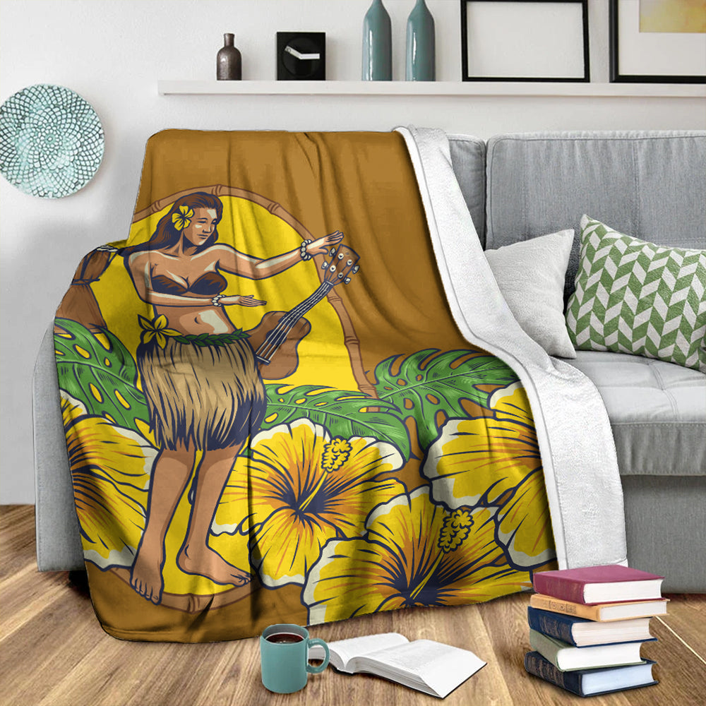 Hawaii Premium Blanket Hula Girl Dance Tradition-Myprintsy