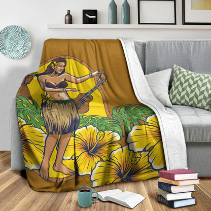 Hawaii Premium Blanket Hula Girl Dance Tradition-Myprintsy