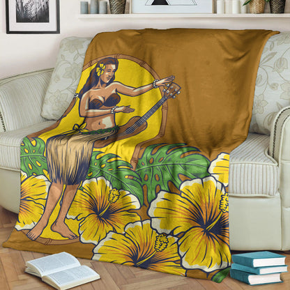 Hawaii Premium Blanket Hula Girl Dance Tradition-Myprintsy