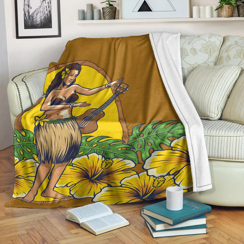 Hawaii Premium Blanket Hula Girl Dance Tradition-Myprintsy