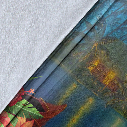 Hawaii Premium Blanket Hula Girl Sing In Village-Myprintsy