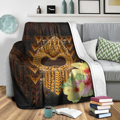 Hawaii Premium Blanket Ikaika Hawaiian With Hibiscus Flowers Retro Style-Myprintsy